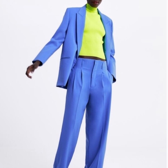 Zara Neon yellow stretchy knit turtleneck top - Picture 4 of 7